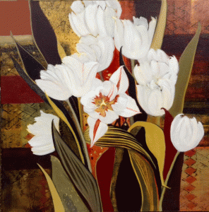 White Tulips 24x24 ac